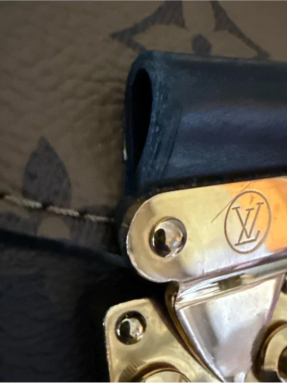 Louis Vuitton Brown Monogram Adjustable Strap with Gold Hardware